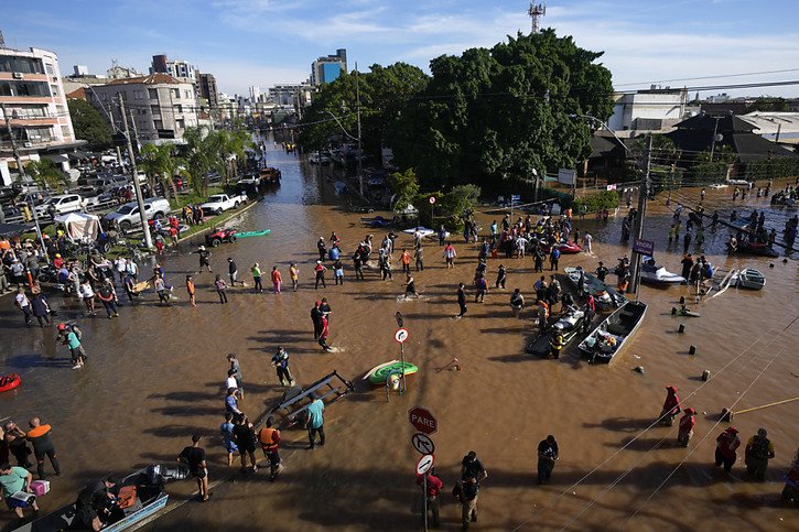 L'Etat brésilien Rio Grande do Sul fait face à l'une des pires catastrophes climatiques de son histoire. © KEYSTONE/AP/Andre Penner