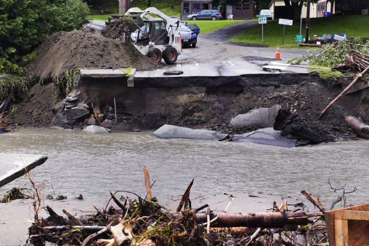 Après avoir traversé les Caraïbes en tant qu'ouragan, Béryl a fait huit morts aux Etats-Unis et provoqué des inondations, notamment dans le Vermont (cliché). © KEYSTONE/AP/Charles Krupa